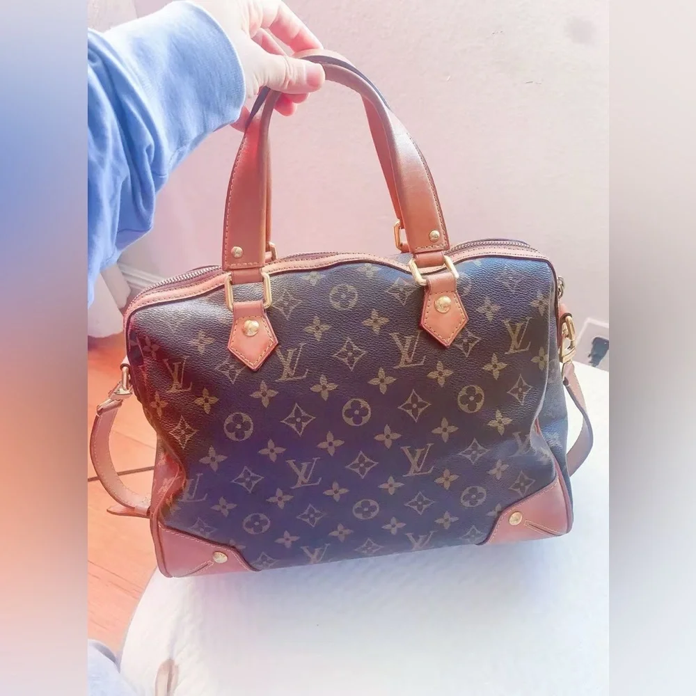 Louis Vuitton Brown and Tan Monogram Canvas‎ Retiro GM Bag Satchel
